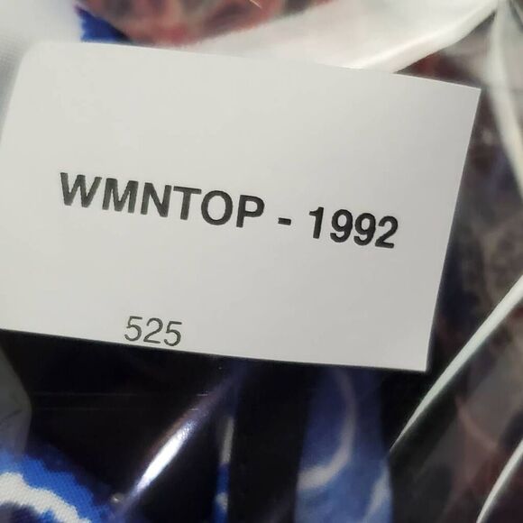 Peter Nygard Women's Tunic Top Size L Blue Abstract Boho Print Hi-Low Hem 3/4 Sl - Picture 6 of 6